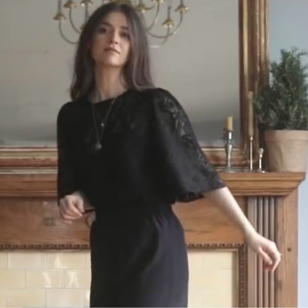 Sezane Gabrielle blouse black FR 34, US 2. NWOT beautiful details!! - Picture 9 of 10